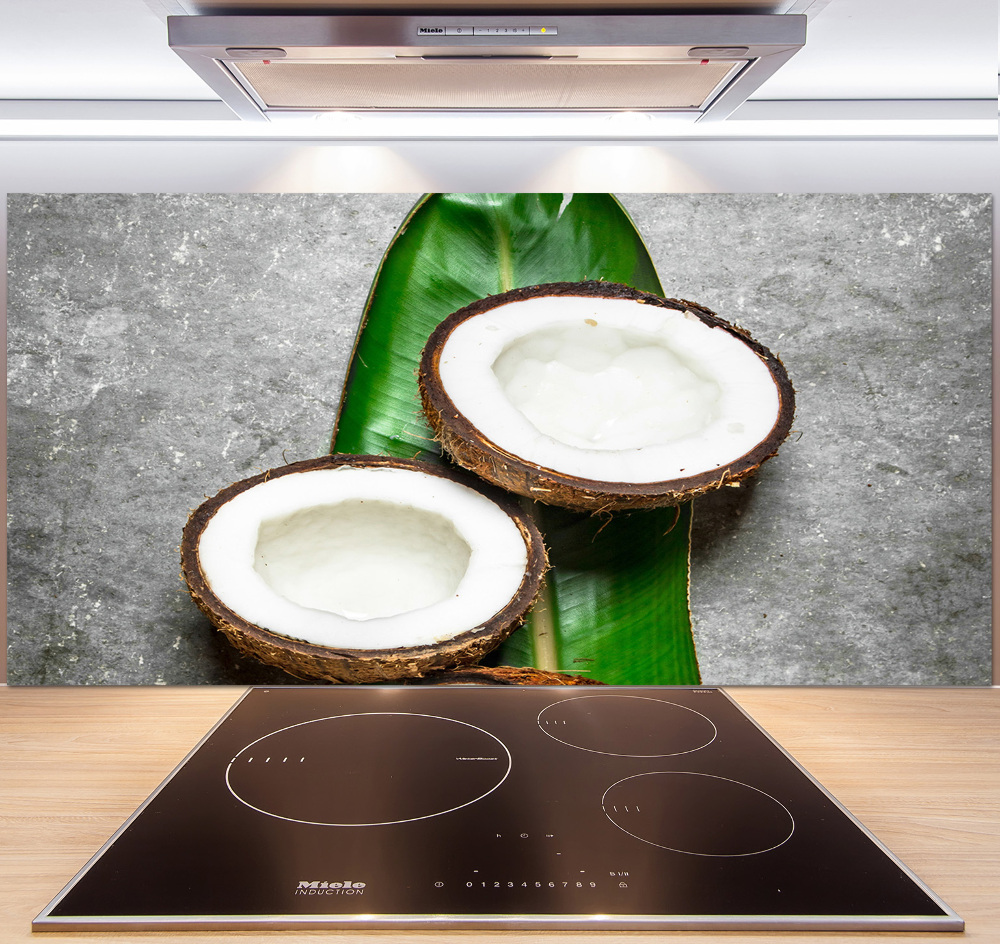 Glass splashback Coconut halves