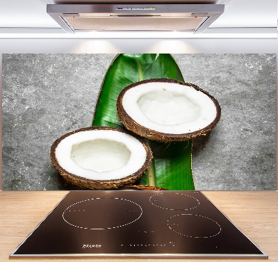 Glass splashback Coconut halves