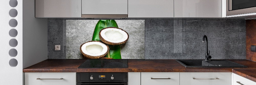 Glass splashback Coconut halves