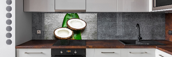 Glass splashback Coconut halves