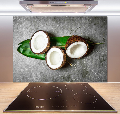 Glass splashback Coconut halves