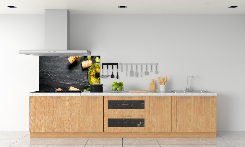 Kitchen splashback White wine and fruit