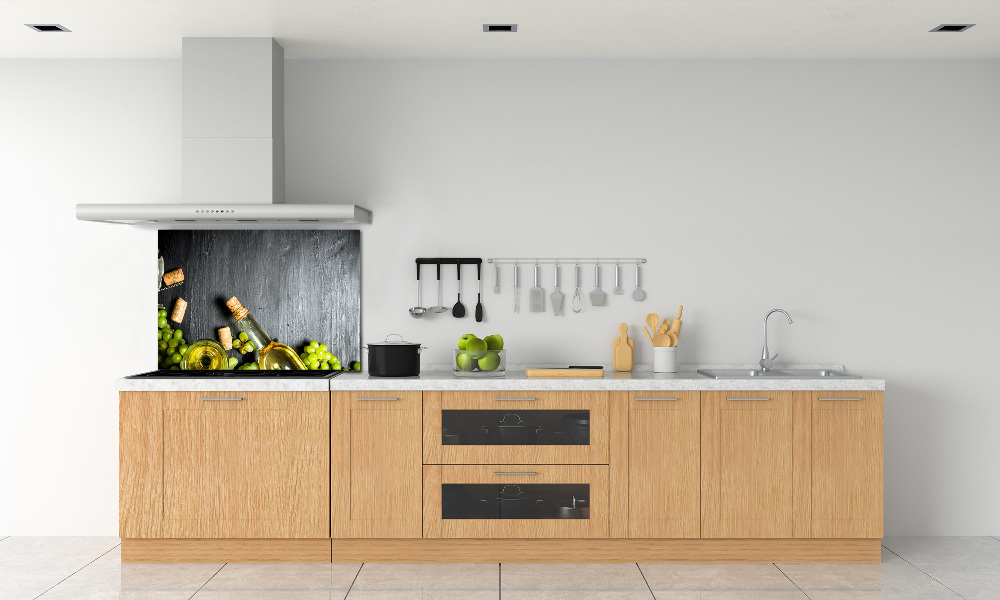 Kitchen splashback White wine and fruit