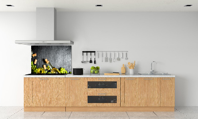 Kitchen splashback White wine and fruit