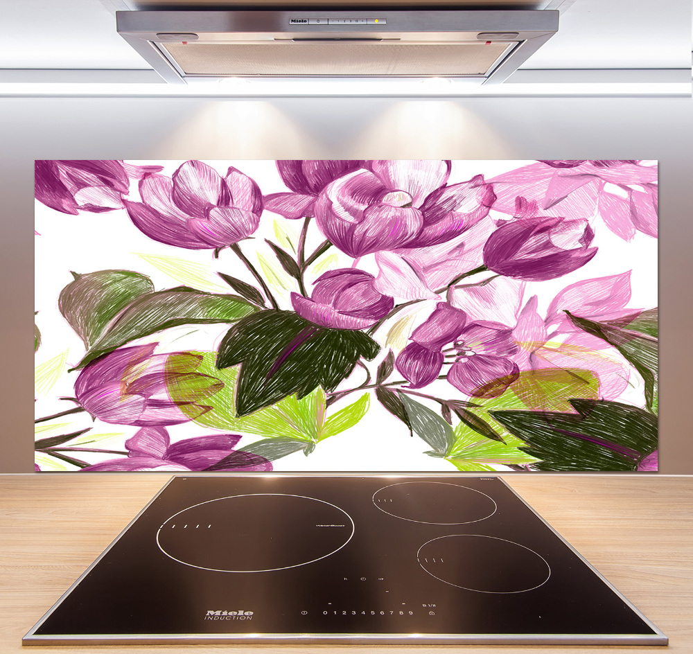 Cooker splashback Floral pattern