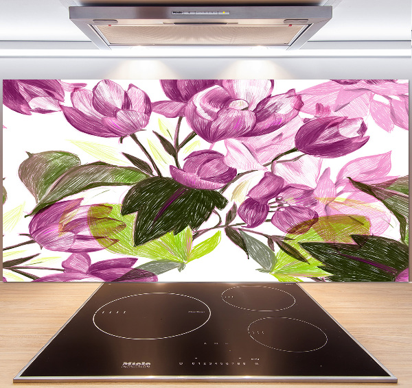 Cooker splashback Floral pattern