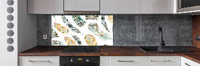 Cooker splashback Ethnic feathers