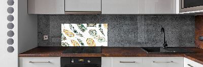 Cooker splashback Ethnic feathers