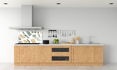 Cooker splashback Ethnic feathers