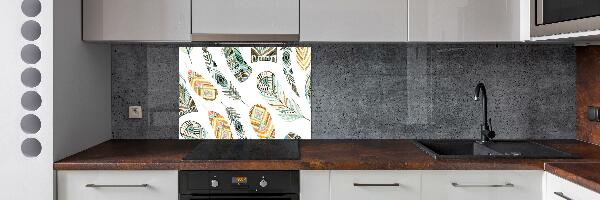 Cooker splashback Ethnic feathers