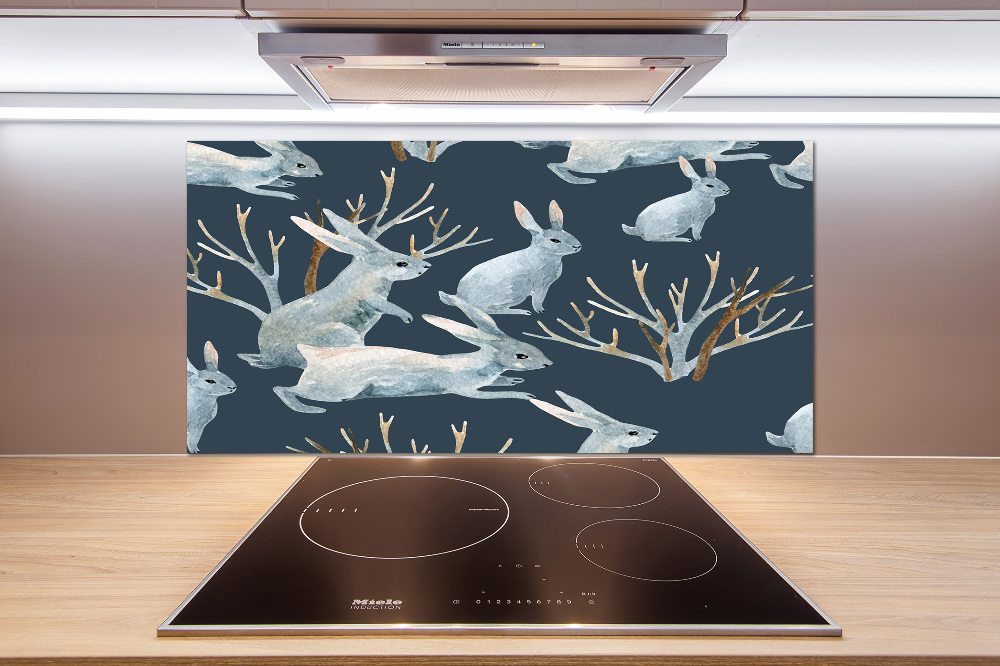 Kitchen splashback Rabbits in winter