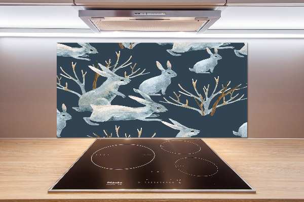 Kitchen splashback Rabbits in winter