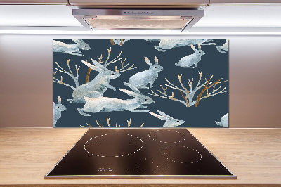 Kitchen splashback Rabbits in winter