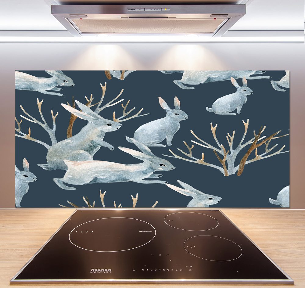 Kitchen splashback Rabbits in winter