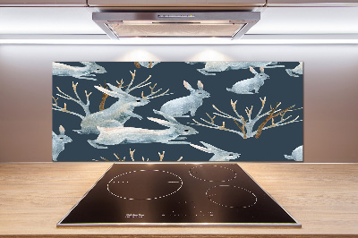 Kitchen splashback Rabbits in winter