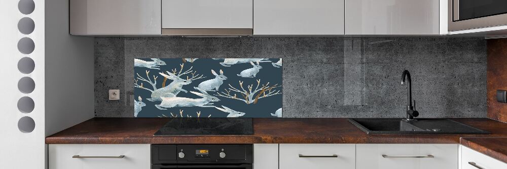 Kitchen splashback Rabbits in winter