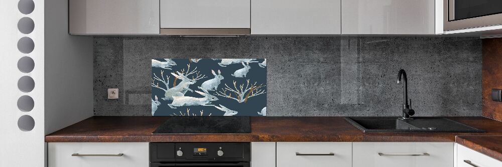 Kitchen splashback Rabbits in winter