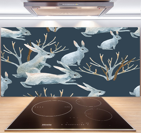 Kitchen splashback Rabbits in winter