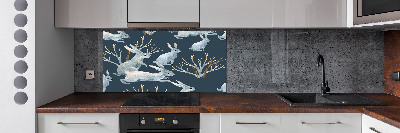 Kitchen splashback Rabbits in winter