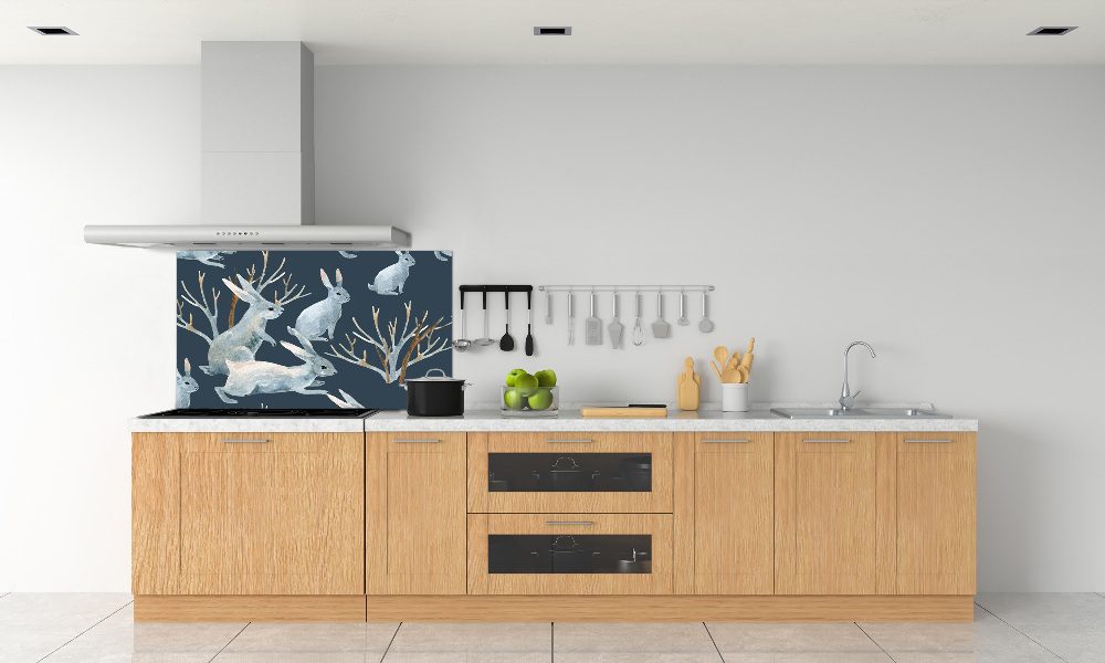 Kitchen splashback Rabbits in winter