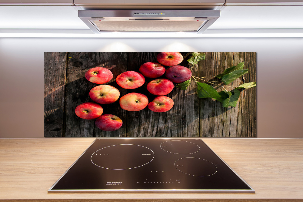 Kitchen splashback Apples on the table