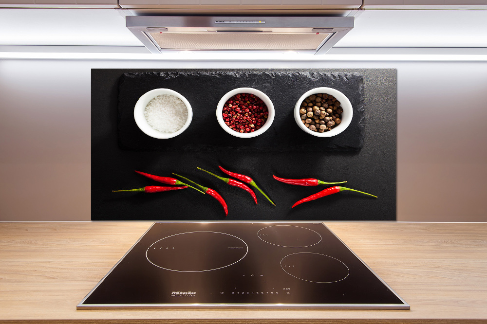 Kitchen splashback Spices and chillies