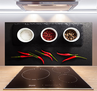 Kitchen splashback Spices and chillies