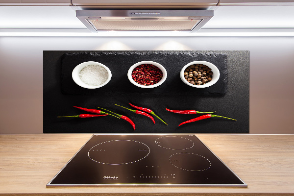 Kitchen splashback Spices and chillies