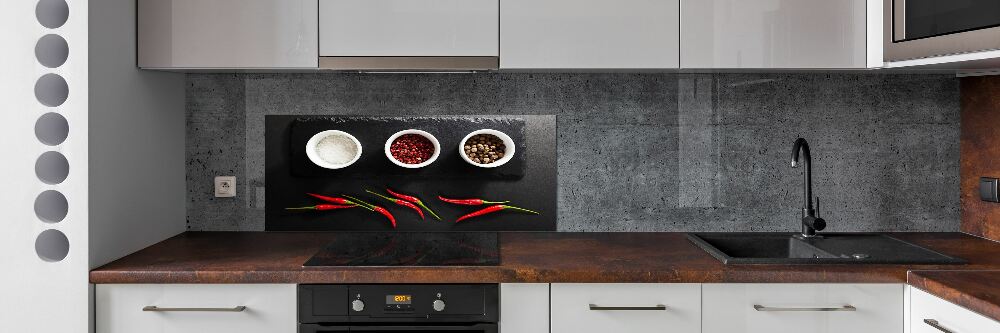 Kitchen splashback Spices and chillies