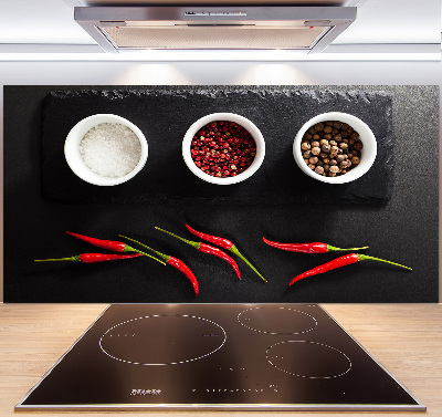 Kitchen splashback Spices and chillies