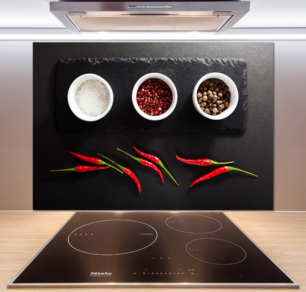 Kitchen splashback Spices and chillies