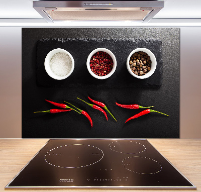 Kitchen splashback Spices and chillies