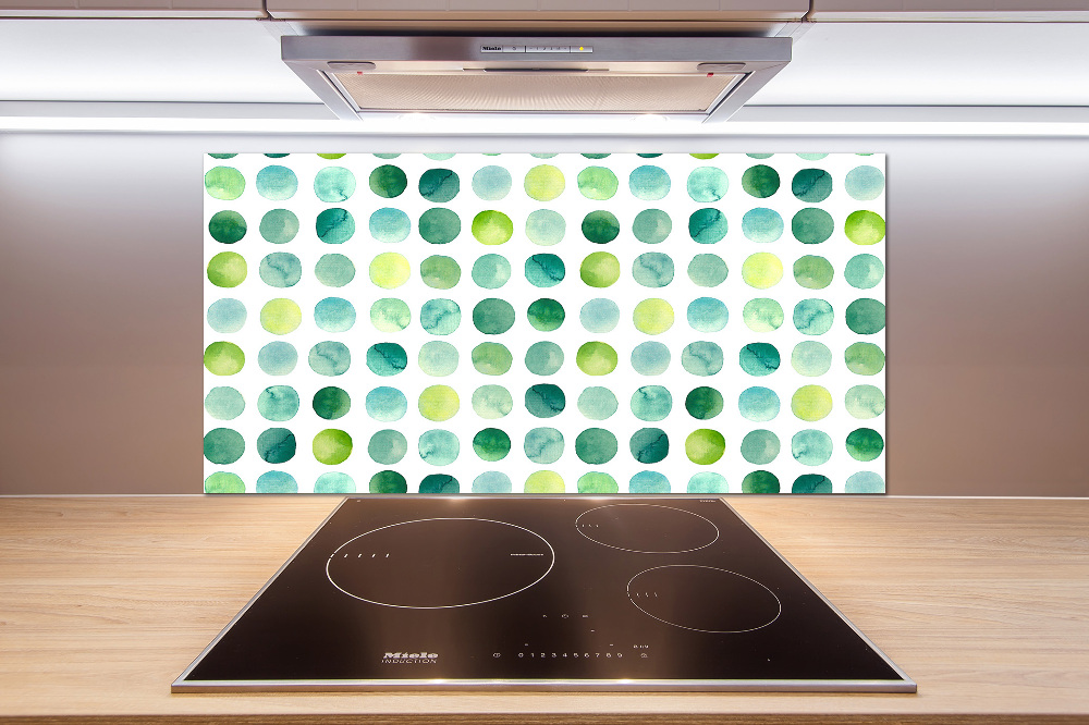 Cooker splashback Green dots