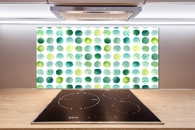 Cooker splashback Green dots