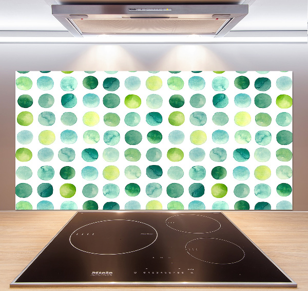 Cooker splashback Green dots