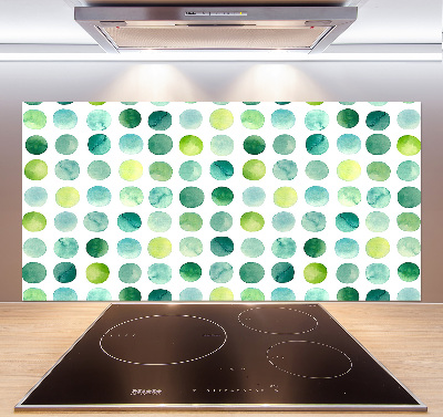 Cooker splashback Green dots