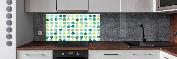 Cooker splashback Green dots