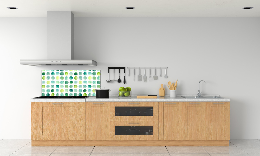 Cooker splashback Green dots