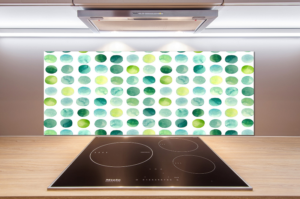 Cooker splashback Green dots