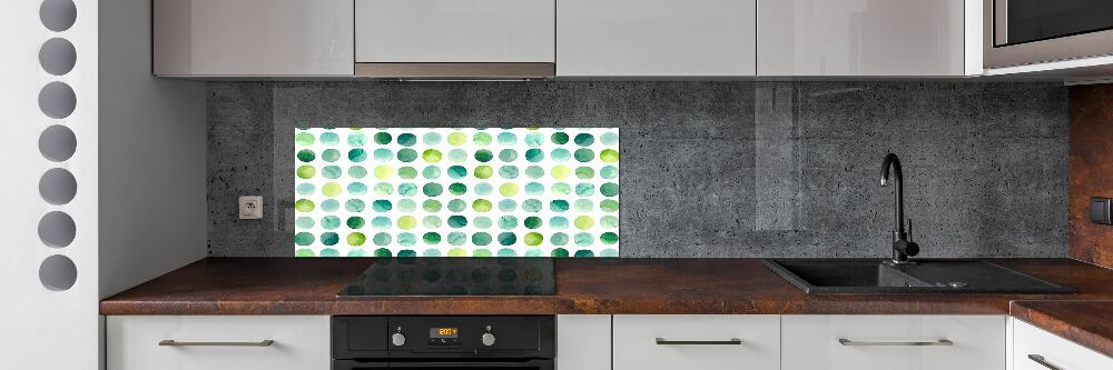 Cooker splashback Green dots