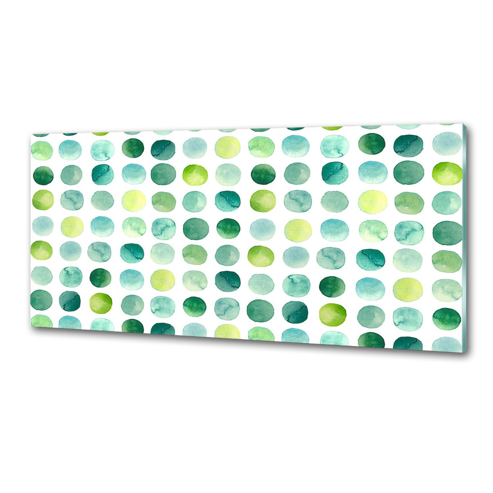 Cooker splashback Green dots