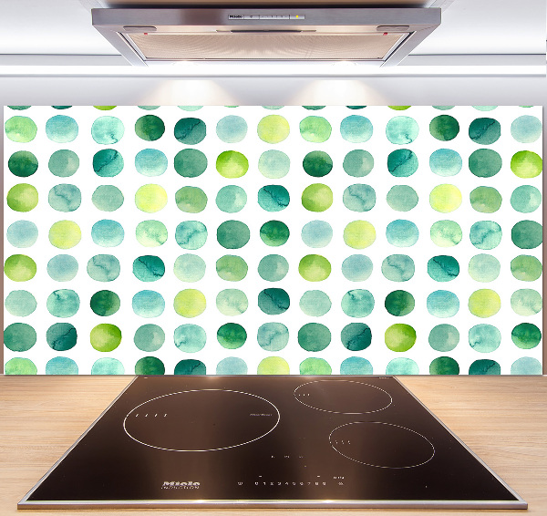 Cooker splashback Green dots