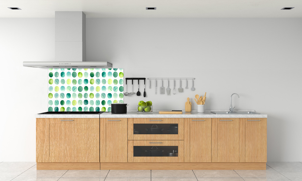 Cooker splashback Green dots