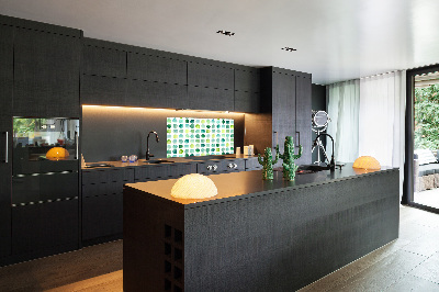 Cooker splashback Green dots