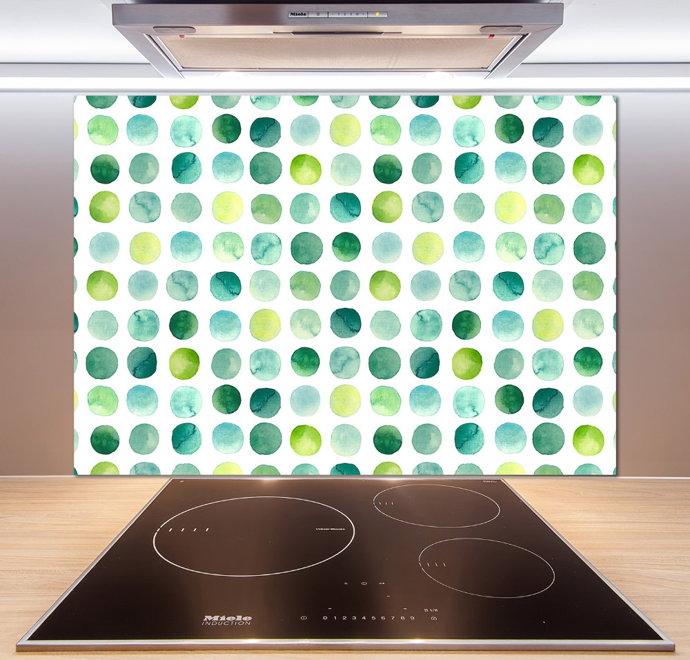 Cooker splashback Green dots