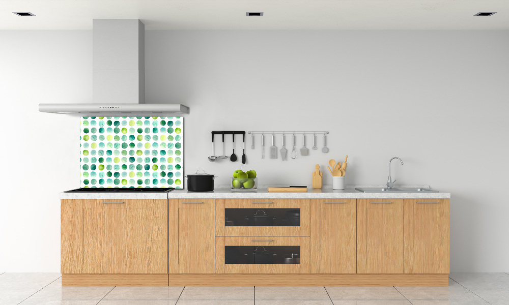 Cooker splashback Green dots