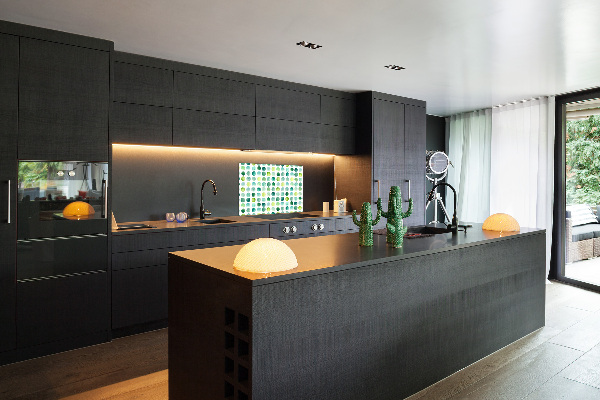 Cooker splashback Green dots