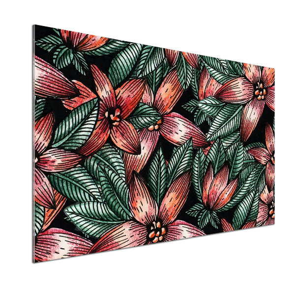 Cooker splashback Floral pattern