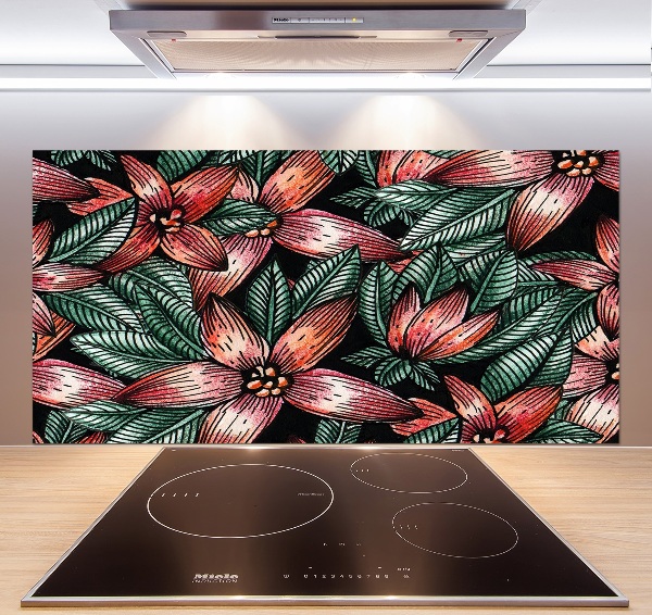 Cooker splashback Floral pattern