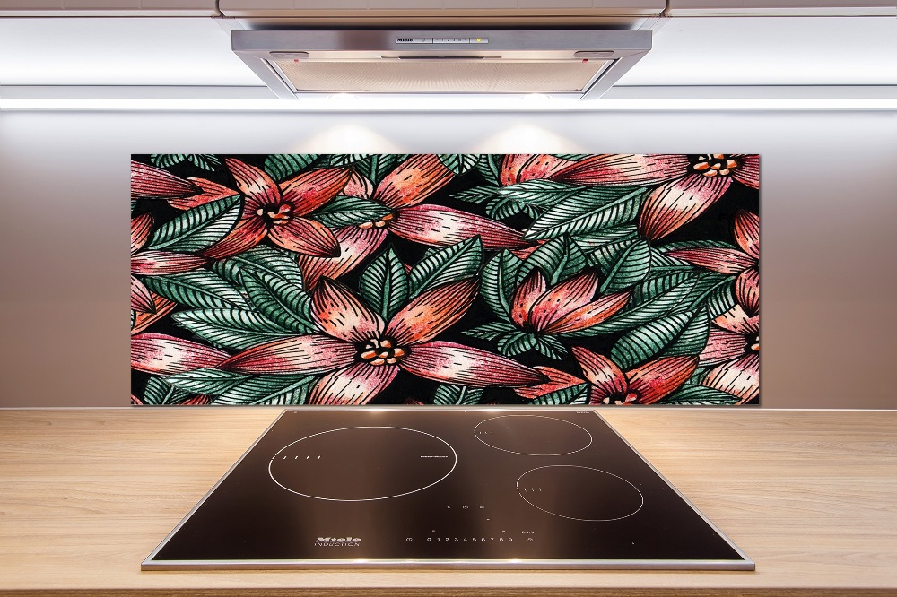 Cooker splashback Floral pattern